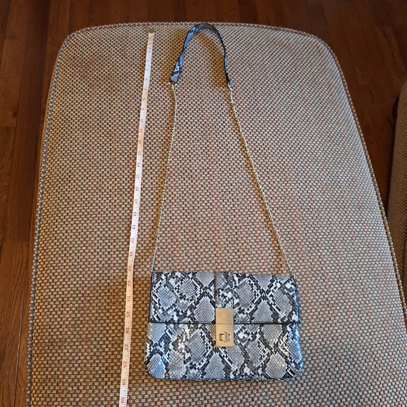 Madison West Black and Gray Snakeskin Print Crossbody Bag - Picture 5 of 15